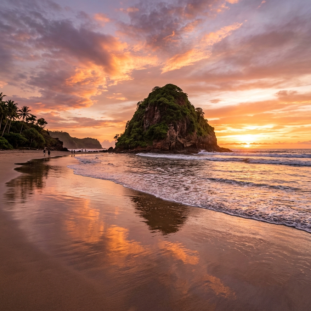 Pemandangan: Sunset Pantai Pulau Merah